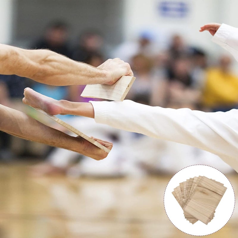 Veemoon 10Pcs Karate Breaking Thin Wood Boards, Taekwondo Training Wooden Boards Rebreakable Martial Arts Performance Board Professional Kungfu Kick for Kids Adult Training Accessory, 3MM Thick - Image 5